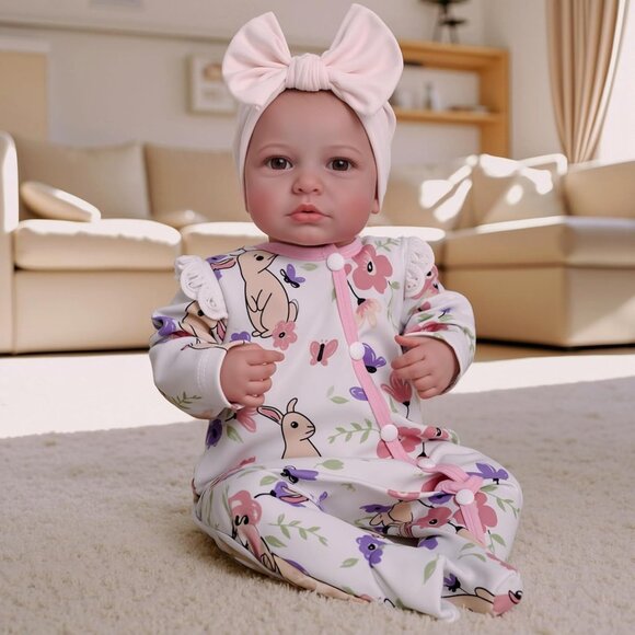 🆕20Inch Full Body Viny Newborn Baby Poseable Limbs Cute Girl with Accessories - Picture 8 of 9
